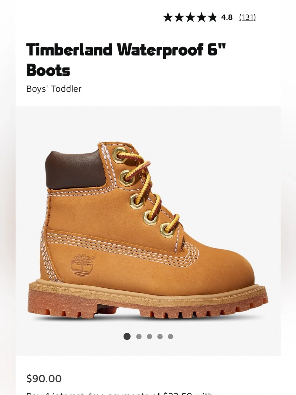 Timberland boots classic lace up leather waterproof toddler 5